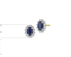 Apart Kolczyki z  żółtego złota z diamentami i szafirami - próba 585< Kolczyki Z Diamentami