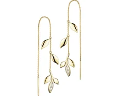 Apart Kolczyki z żółtego złota z diamentami - liście - 0,008 ct - próba 375< Wszystkie