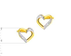 Apart Kolczyki z żółtego złota z diamentami - serca - 0,004 ct - próba 585< Wszystkie