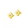 Best Apart Kolczyki z żółtego złota z diamentami - kwiaty - 0,008 ct - próba 375
