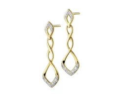 Apart Kolczyki z żółtego złota z diamentami - 0,05 ct - próba 375< Kolczyki Z Diamentami