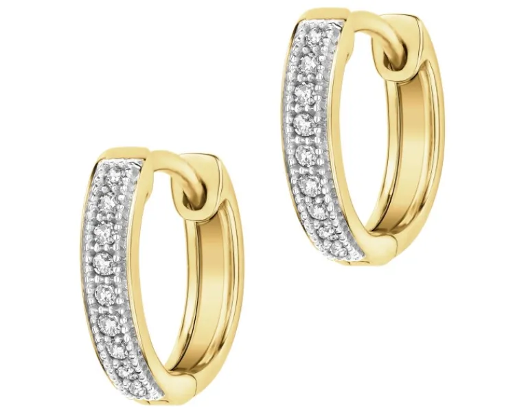 Apart Kolczyki z żółtego złota z diamentami - koła - 0,05 ct - próba 585< Wszystkie