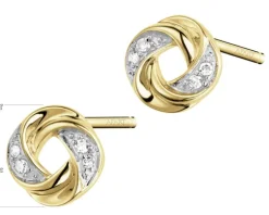 Apart Kolczyki z żółtego złota z diamentami - 0,05 ct - próba 375< Wszystkie