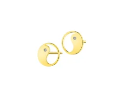 Apart Kolczyki z żółtego złota z diamentami -  yin yang - 0,008 ct - próba 375< Kolczyki Z Diamentami