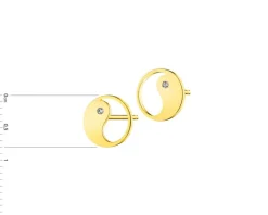 Apart Kolczyki z żółtego złota z diamentami -  yin yang - 0,008 ct - próba 375< Kolczyki Z Diamentami