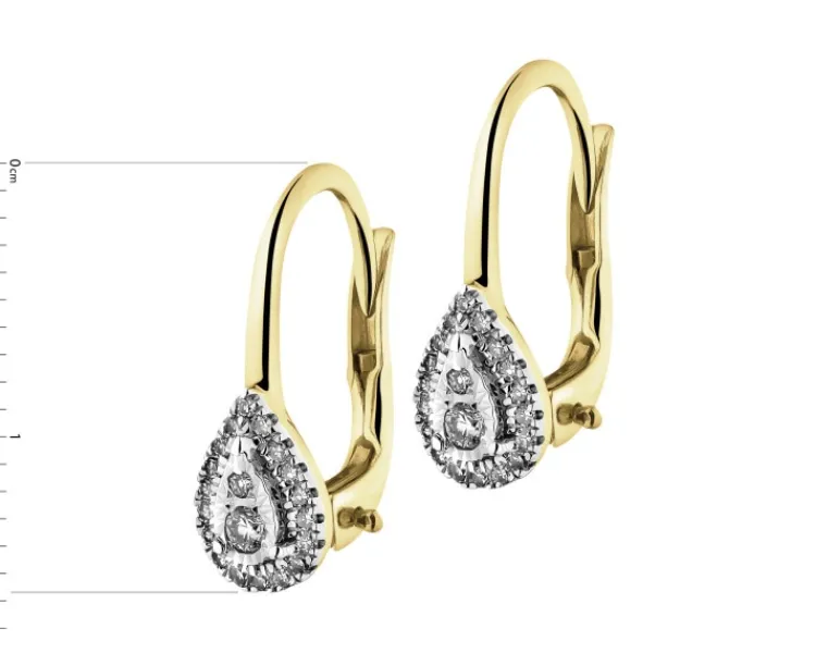 Apart Kolczyki z żółtego złota z diamentami - 0,15 ct - próba 585< Kolczyki Z Diamentami