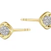 Apart Kolczyki z żółtego złota z diamentami - 0,05 ct - próba 585< Wszystkie