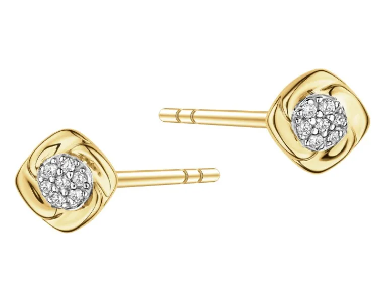 Apart Kolczyki z żółtego złota z diamentami - 0,05 ct - próba 585< Wszystkie