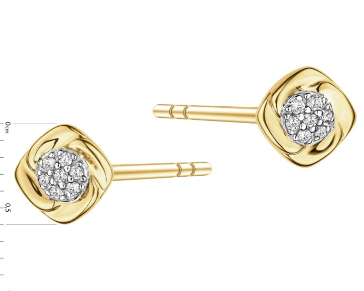 Apart Kolczyki z żółtego złota z diamentami - 0,05 ct - próba 585< Wszystkie