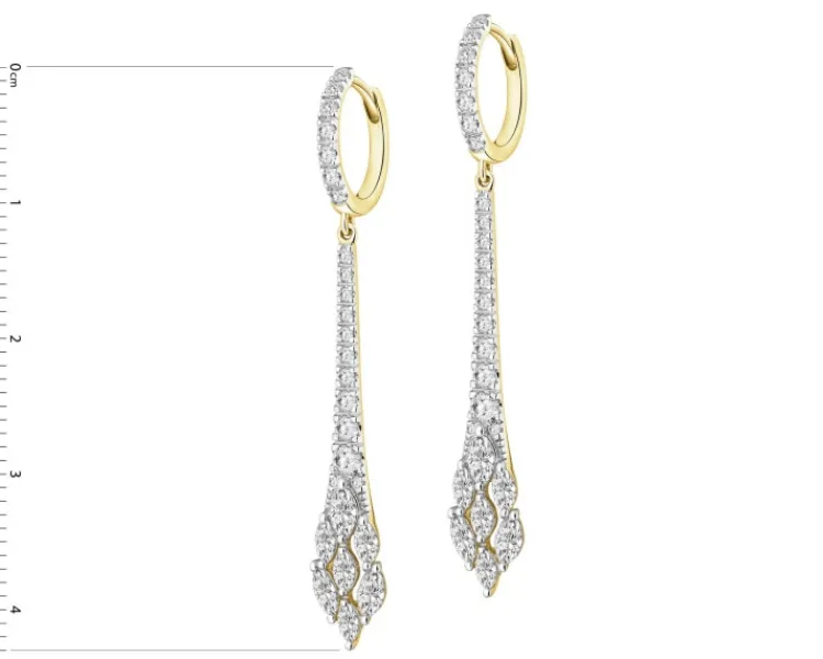 New Apart Kolczyki z żółtego złota z diamentami - 1,22 ct - próba 585
