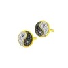 Apart Kolczyki z żółtego złota z diamentami - yin yang - 0,16 ct - próba 585< Wszystkie