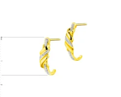 Clearance Apart Kolczyki z żółtego złota z diamentami - 0,04 ct - próba 375