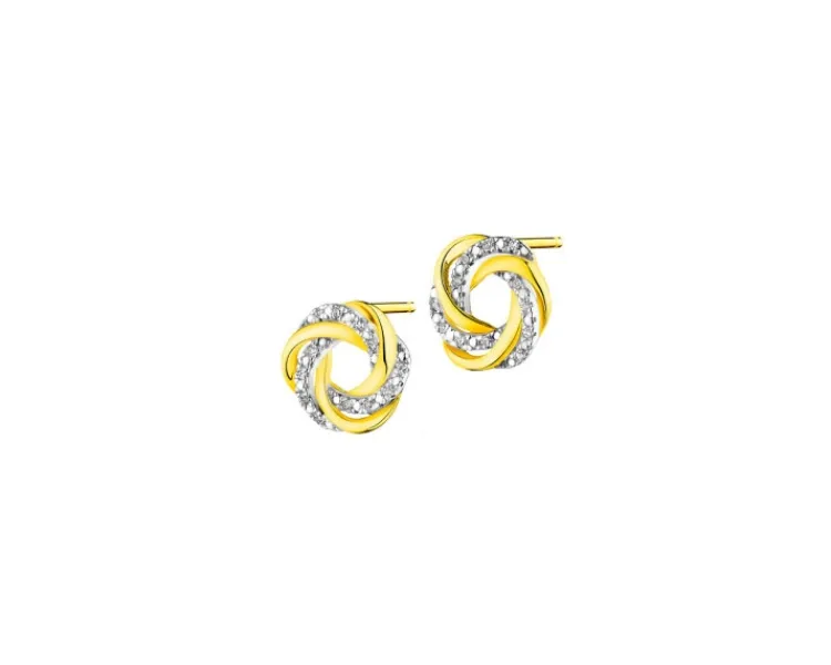 Discount Apart Kolczyki z żółtego złota z diamentami - 0,05 ct - próba 585