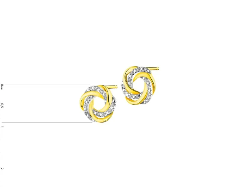 Discount Apart Kolczyki z żółtego złota z diamentami - 0,05 ct - próba 585