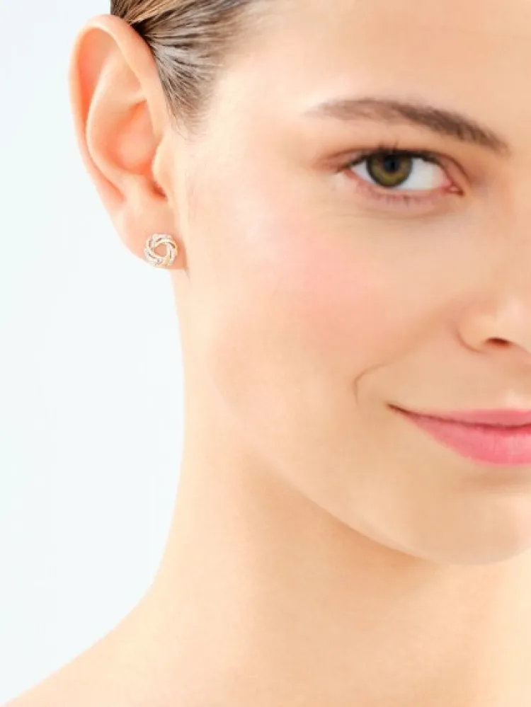 Discount Apart Kolczyki z żółtego złota z diamentami - 0,05 ct - próba 585