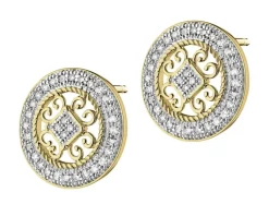 Apart Kolczyki z żółtego złota z diamentami - rozety - 0,18 ct - próba 585< Kolczyki Z Diamentami