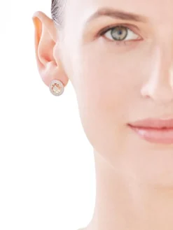 Apart Kolczyki z żółtego złota z diamentami - rozety - 0,18 ct - próba 585< Kolczyki Z Diamentami