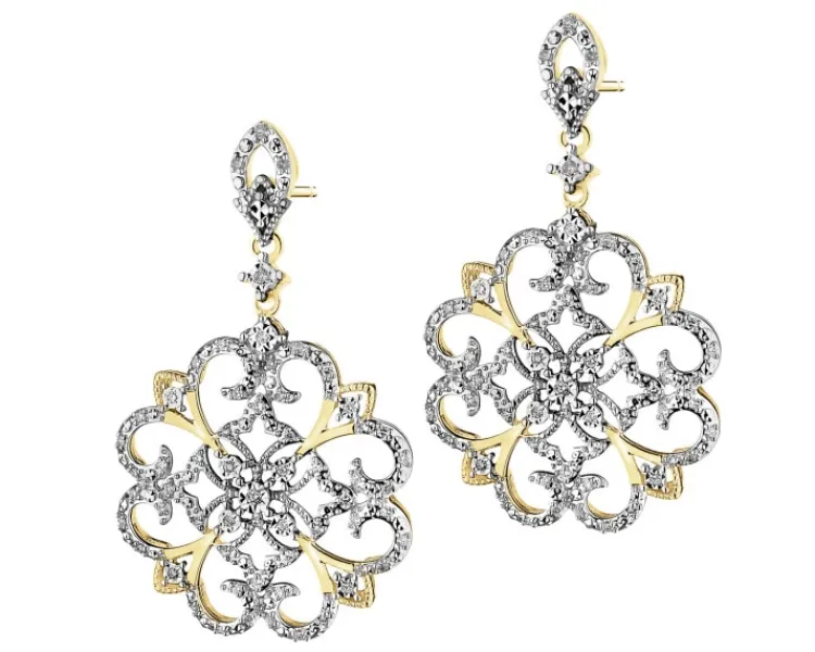 Apart Kolczyki z żółtego złota z diamentami - rozety - 0,33 ct - próba 585< Wszystkie