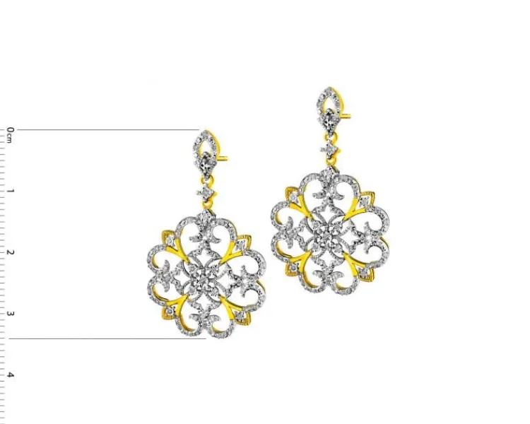 Apart Kolczyki z żółtego złota z diamentami - rozety - 0,33 ct - próba 585< Wszystkie