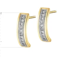 Apart Kolczyki z żółtego złota z diamentami - 0,07 ct - próba 585< Kolczyki Z Diamentami