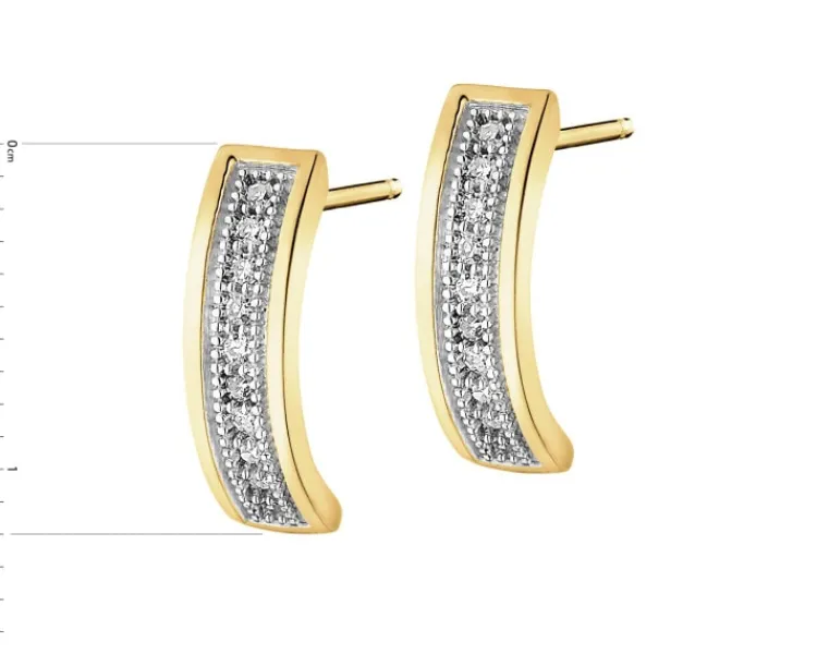 Apart Kolczyki z żółtego złota z diamentami - 0,07 ct - próba 585< Kolczyki Z Diamentami