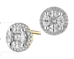 Apart Kolczyki z żółtego złota z diamentami - 1,06 ct - próba 585< Kolczyki Z Diamentami