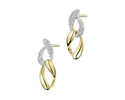 Discount Apart Kolczyki z żółtego złota z diamentami - 0,20 ct - próba 585