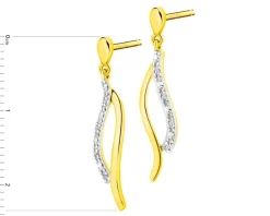 Sale Apart Kolczyki z żółtego złota z diamentami - 0,02 ct - próba 375
