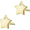 Clearance Apart Kolczyki z żółtego złota z diamentami - gwiazdy - 0,004 ct - próba 585