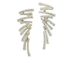 Outlet Apart Kolczyki z żółtego złota z diamentami - 0,41 ct - próba 585