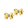 Online Apart Kolczyki z żółtego złota z diamentami - kokardki - 0,006 ct - próba 585