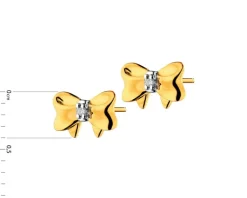 Online Apart Kolczyki z żółtego złota z diamentami - kokardki - 0,006 ct - próba 585