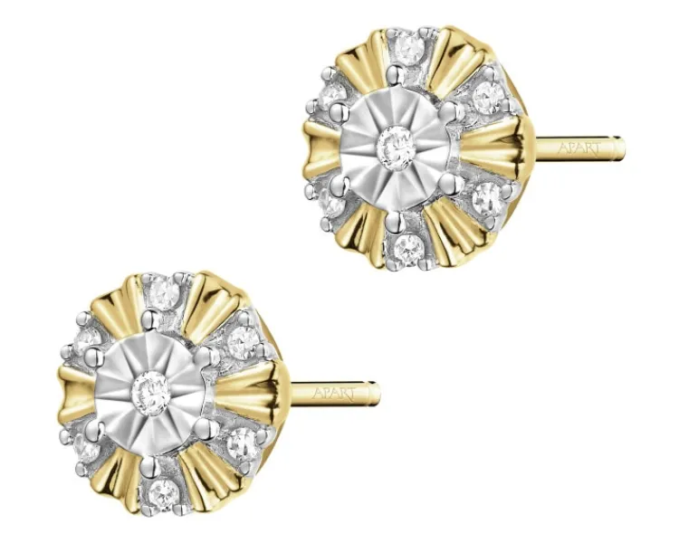 Apart Kolczyki z żółtego złota z diamentami - 0,05 ct - próba 375< Wszystkie