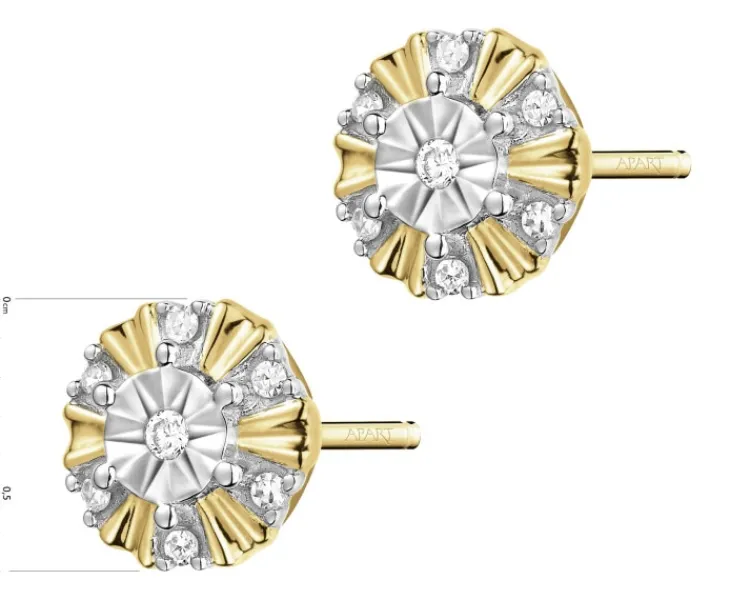 Apart Kolczyki z żółtego złota z diamentami - 0,05 ct - próba 375< Wszystkie