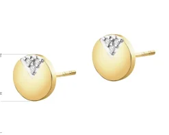 Apart Kolczyki z żółtego złota z diamentami - koła - 0,01 ct - próba 375