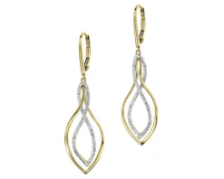 Apart Kolczyki z żółtego złota z diamentami - 0,06 ct - próba 375< Kolczyki Z Diamentami