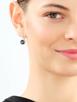 Hot Apart Kolczyki z żółtego złota z diamentami i topazami London Blue - próba 585