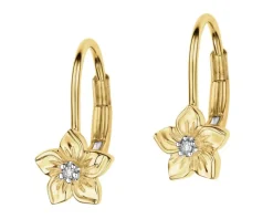 Apart Kolczyki z żółtego złota z diamentami - kwiaty - 0,008 ct - próba 375