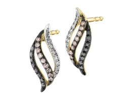 Clearance Apart Kolczyki z żółtego złota z diamentami - 0,17 ct - próba 585