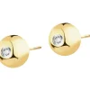 New Apart Kolczyki z żółtego złota z diamentami - 0,006 ct - próba 375
