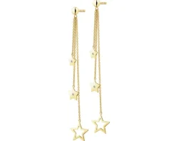 Clearance Apart Kolczyki z żółtego złota z diamentami - gwiazdy - 0,01 ct - próba 375