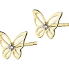 New Apart Kolczyki z żółtego złota z diamentami - motyle - 0,005 ct - próba 375