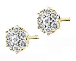 Apart Kolczyki z żółtego  złota z diamentami - 0,04 ct - próba 375