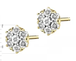 Apart Kolczyki z żółtego  złota z diamentami - 0,04 ct - próba 375