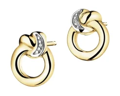 Apart Kolczyki z żółtego złota z diamentami - kółka - 0,004 ct - próba 375< Kolczyki Z Diamentami