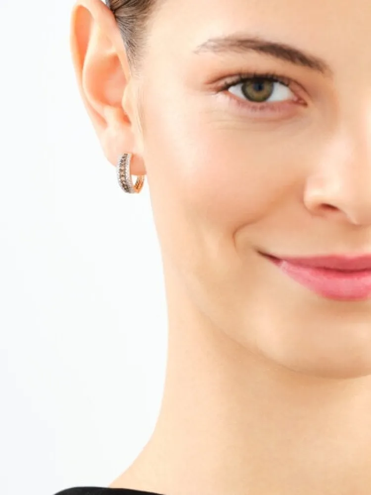 Apart Kolczyki z żółtego złota z diamentami - koła - 0,71 ct - próba 585< Kolczyki