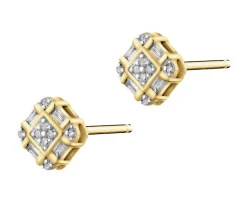 Apart Kolczyki z żółtego złota z diamentami - 0,10 ct - próba 585< Kolczyki Z Diamentami
