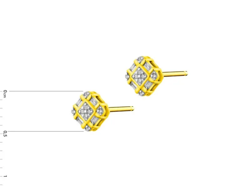 Apart Kolczyki z żółtego złota z diamentami - 0,10 ct - próba 585< Kolczyki Z Diamentami