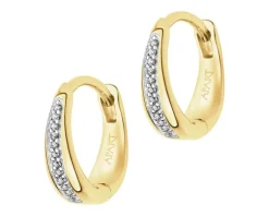Hot Apart Kolczyki z żółtego złota z diamentami - koła - 0,03 ct - próba 585