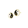 Apart Kolczyki z żółtego złota z diamentami i emalią - yin yang - 0,01 ct - próba 375< Kolczyki Z Diamentami